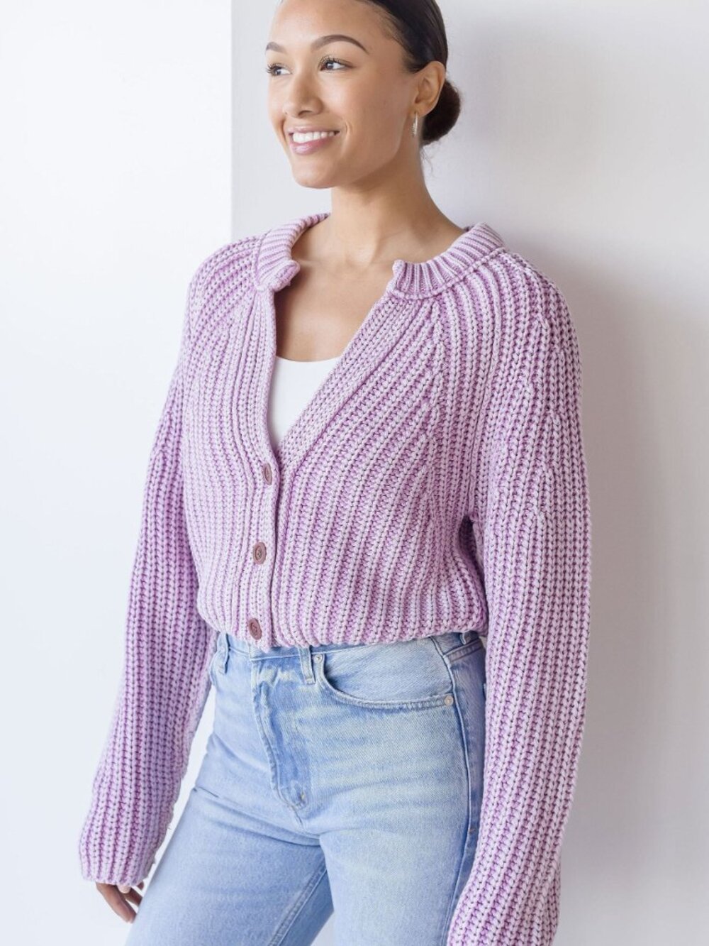 Free People Sweet Nothing Cardi – Spring Fling Light Purple – Size Medium